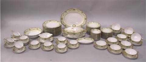 Appraisal: GERMAN PORCELAIN PART DINNER SERVICE Printed marks for Porcelain Factory