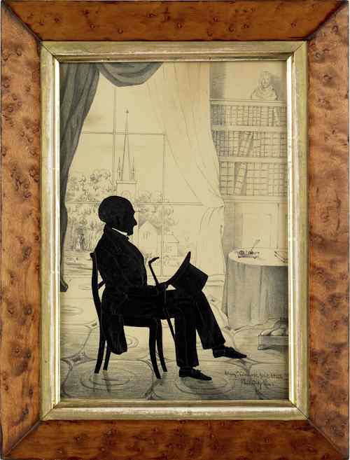 Appraisal: Auguste Edouart American French - hollowcut silhouette of a seated