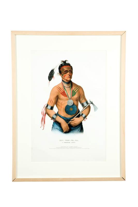 Appraisal: HOO-WAN-NE-KA A WINNEBAGO CHIEF AFTER MCKENNEY AND HALL Lithograph on