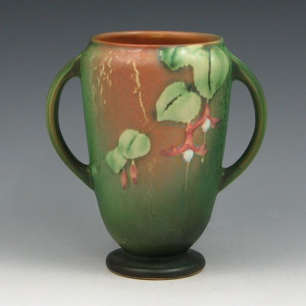 Appraisal: Roseville Fuchsia vase in green and brown Marked Roseville -