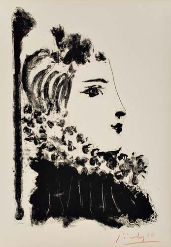 Appraisal: PABLO PICASSO Femme la fraise Aquatint on Marais wove paper