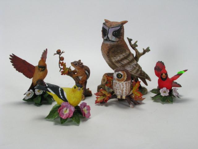 Appraisal: Group of six porcelain bird and wildlife figures including ''