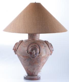 Appraisal: Pottery Table Lamp by Casual Lamps Large contemporary pottery lamp