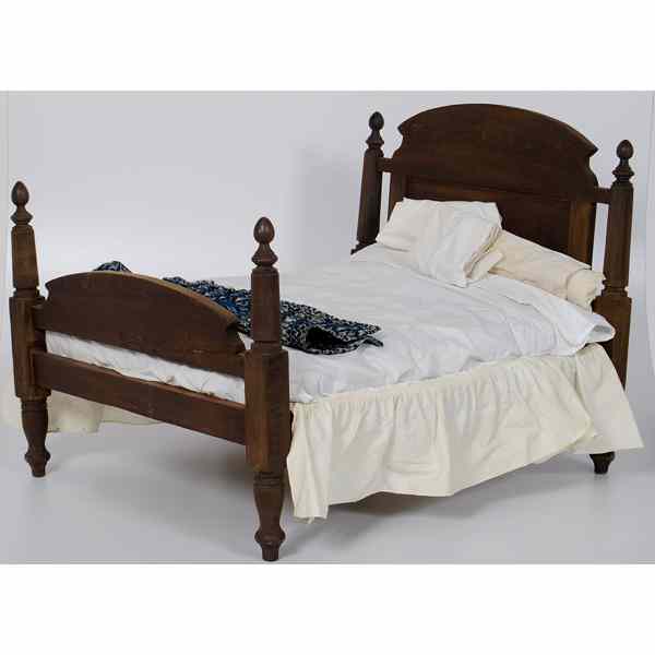 Appraisal: Turned Wood Doll Bed Turn of the century American doll