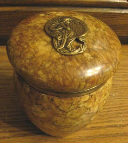 Appraisal: ART NOUVEAU ITALIAN ALABASTER DRESSER JAR