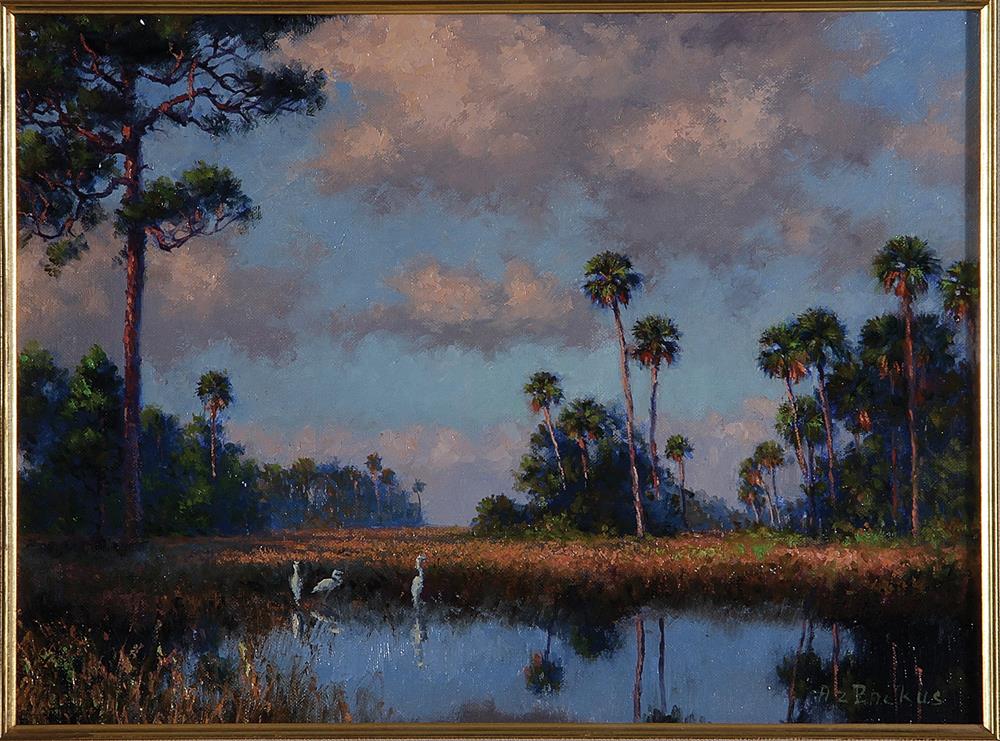 Appraisal: Albert Ernest Beanie Backus Florida - FLORIDA MARSH SCENE WITH