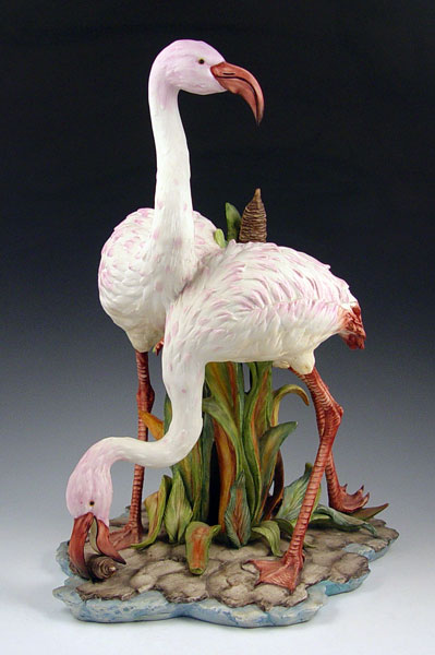 Appraisal: VIER TASCA NOVE ITALIAN PORCELAIN FLAMINGO FIGURE Flamingo figural group