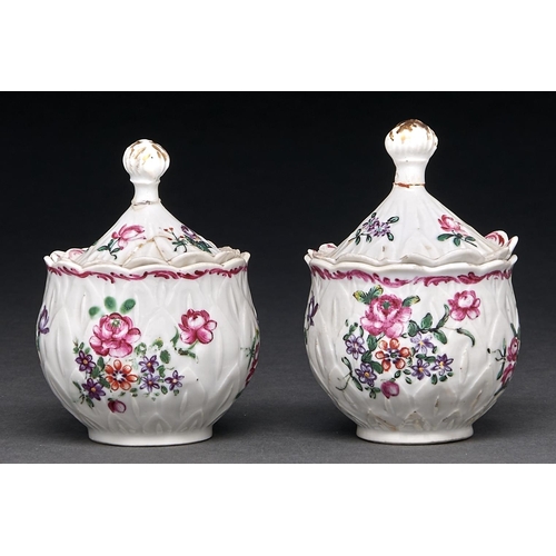 Appraisal: A pair of Chinese export porcelain famille rose artichoke custard