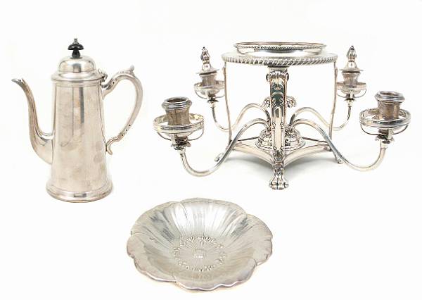 Appraisal: A group of sterling and silverplate table articles Including sterling