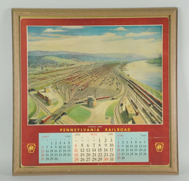 Appraisal: Missing some calendar pad Has various creases Professionally framed Condition