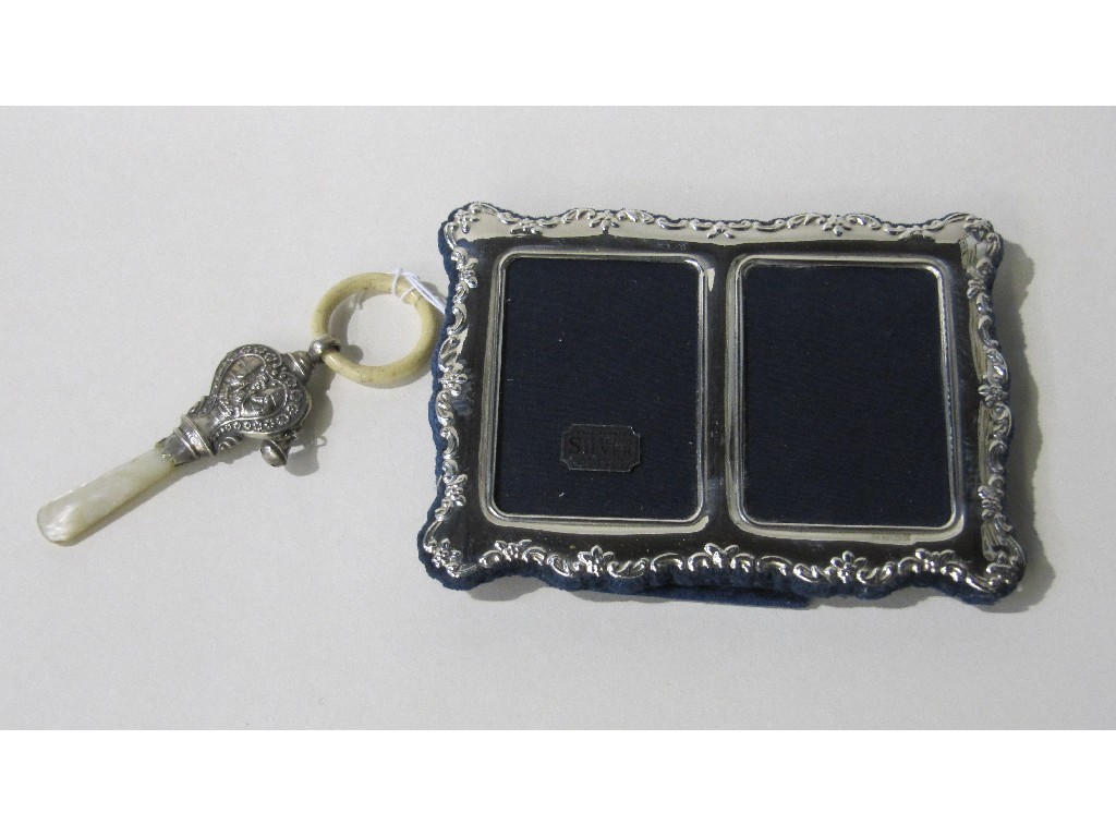 Appraisal: Lot comprising modern silver duet photo frame and a silver