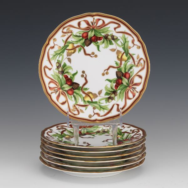 Appraisal: SEVEN TIFFANY HOLIDAY SALAD PLATES each Tiffany Co seven festive