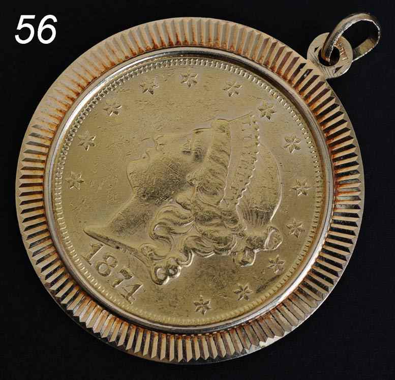 Appraisal: American Double Eagle mounted in a k gold bezel ''