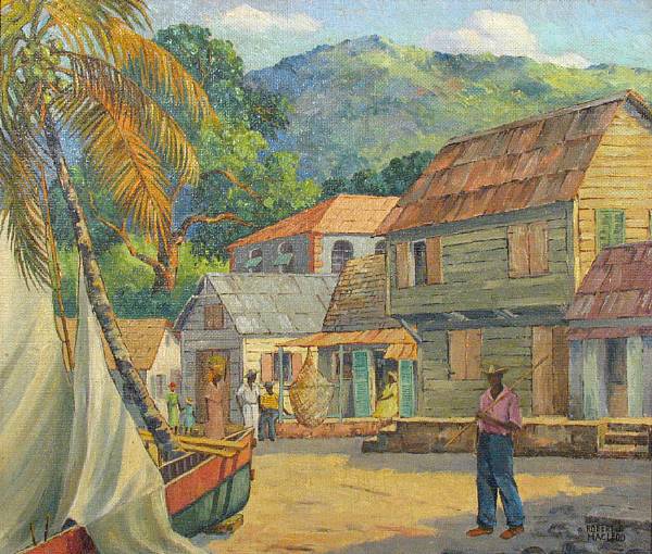 Appraisal: Robert J MacLeod th century A View of a Caribbean