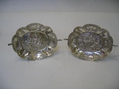 Appraisal: A PAIR OF CONTINENTAL SILVER DISHES late th century of