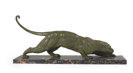 Appraisal: D H CHIPARUS FIGURE OF A PANTHER CIRCA patinated spelter