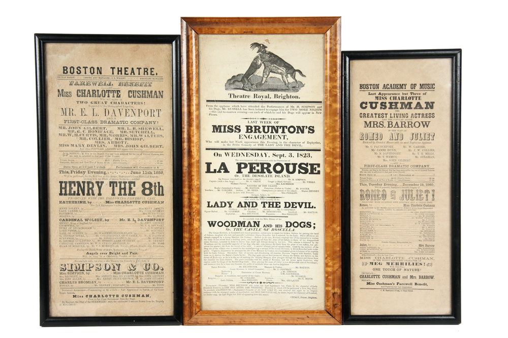 Appraisal: EARLY PRINTED THEATRICAL HANDBILLS - 'Last Week Miss Brunton Theatre