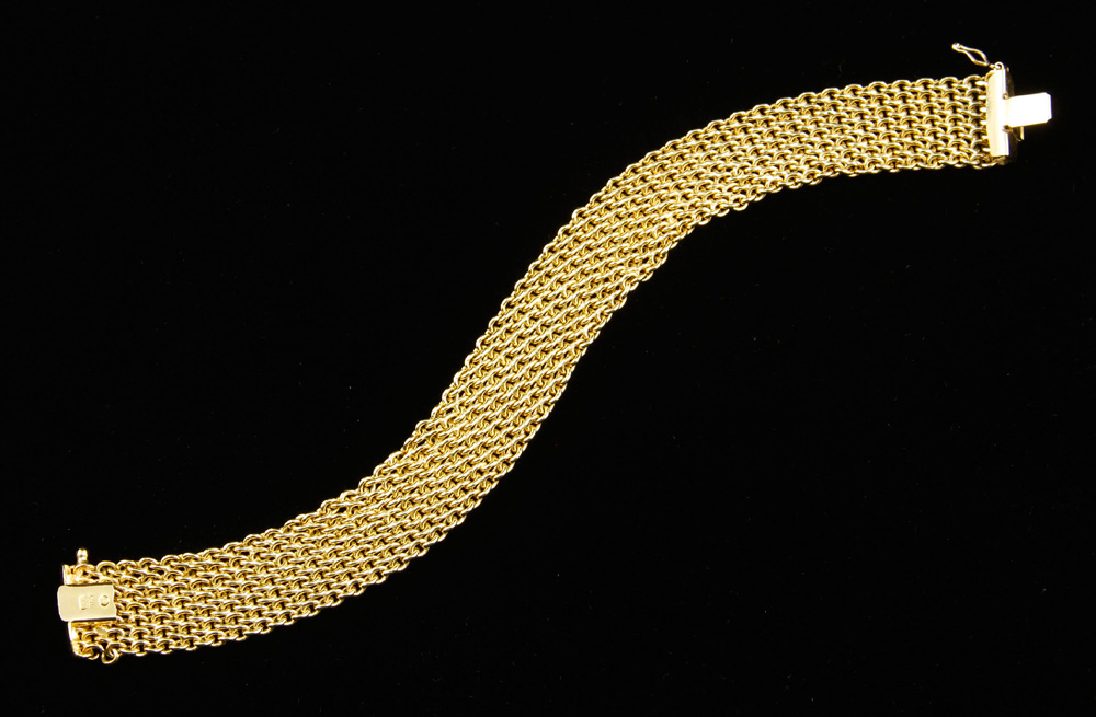 Appraisal: - K Yellow Gold Mesh Bracelet K yellow gold mesh