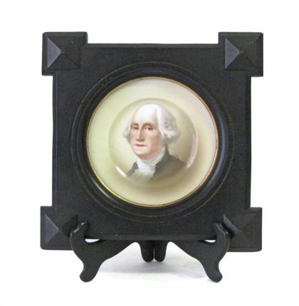 Appraisal: Framed p late depicting George Washingtontrenton silesia ware th th