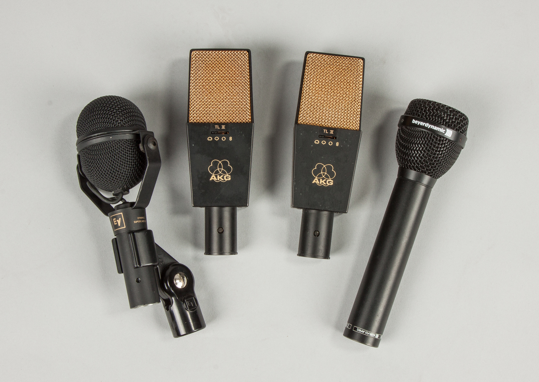 Appraisal: Group of Four Microphones L to R EV Electro-Voice Dynamic