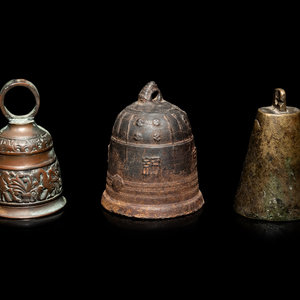 Appraisal: Three Asian Bronze Bells LATE TH-EARLY TH CENTURY Height of