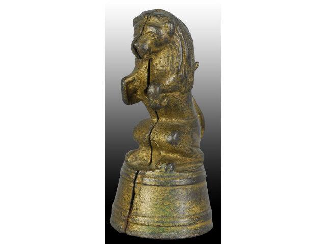 Appraisal: Cast Iron Lion on Tub Still Bank Description Plain Made