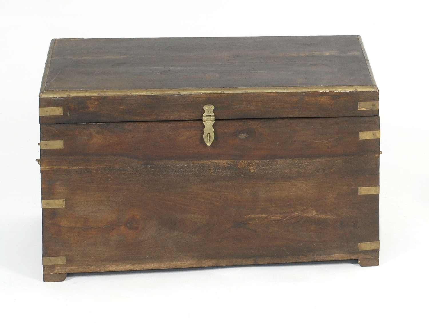 Appraisal: TH CENTURY BRASS-BOUND CAMPHORWOOD CHEST with brass handles Height Top