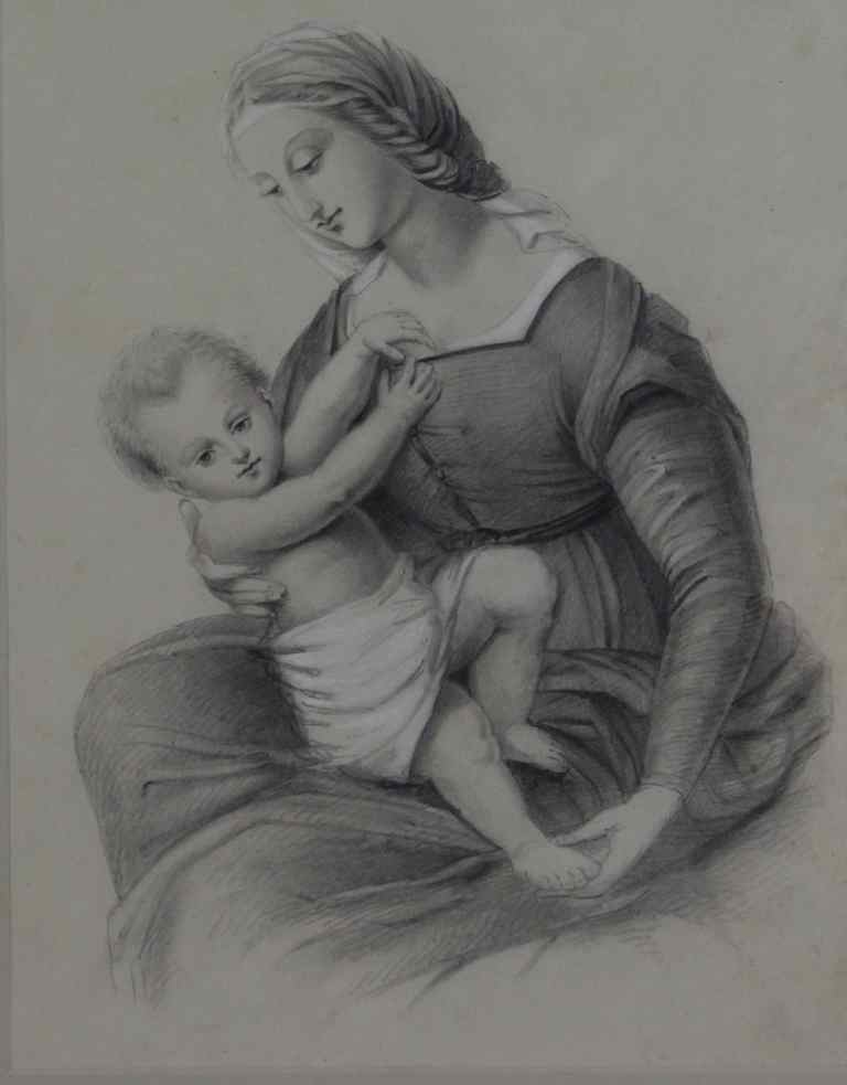 Appraisal: UNSIGNED FRENCH SCHOOL TH CENTURY MADONNA AND CHILD and HEAD