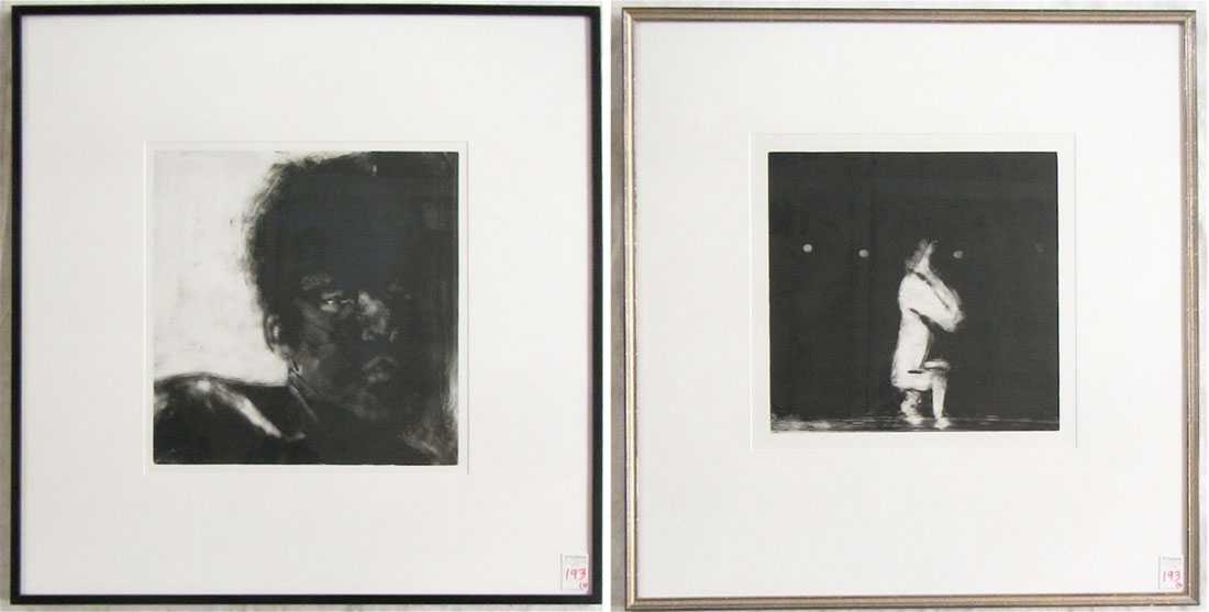 Appraisal: STEPHEN HAYES TWO MONOTYPE PRINTS ON PAPER Oregon born Head