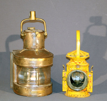 Appraisal: British Brass Mounted Metal Mast Head Patt A Ship's Lantern