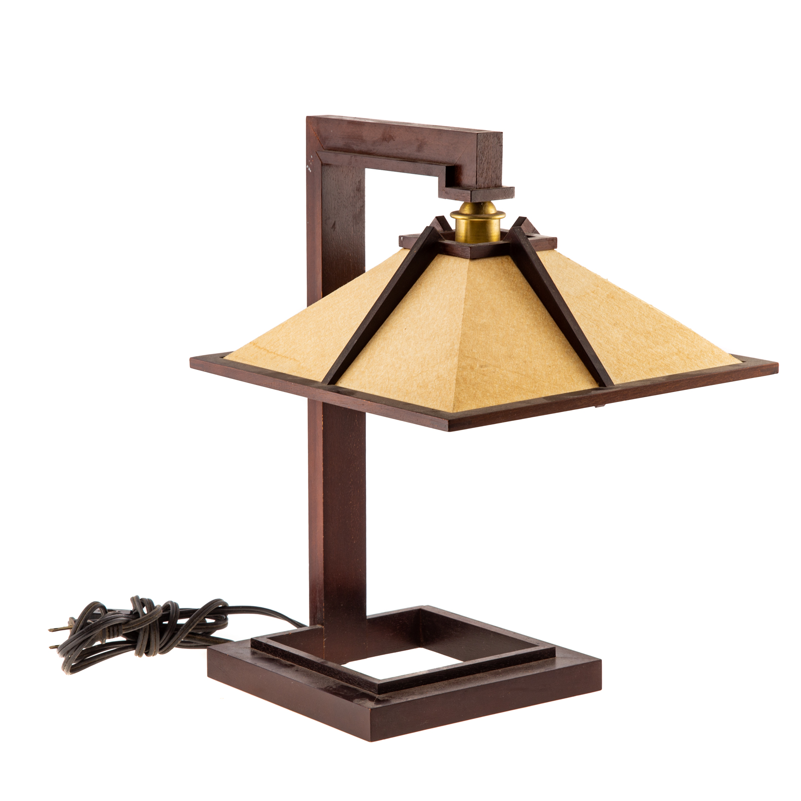 Appraisal: FRANK LLOYD WRIGHT TALLIESIN DESK LAMP By Yamagiwa cherry base