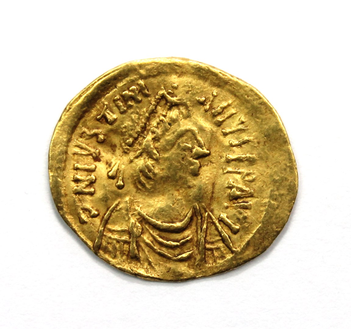 Appraisal: Byzantine Empire Justinian I AD - gold Tremissis Constantinople mint