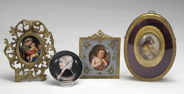 Appraisal: Four German porcelain plaques late th early th century Comprising