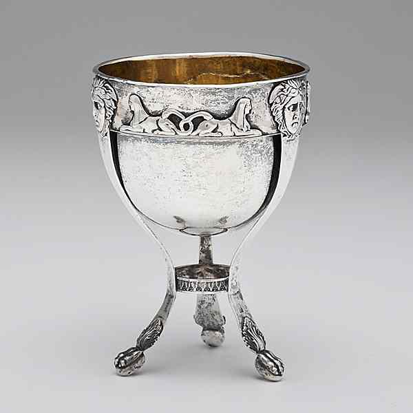 Appraisal: Egyptian Revival Silver Bowl German th century An Egyptian revival