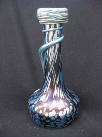 Appraisal: Loetz Art Glass Vase snake style decoration on blue iridescent