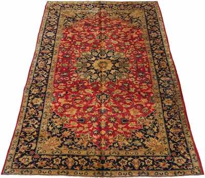 Appraisal: An Isfahan Library Carpet Low wool pile on cotton weft