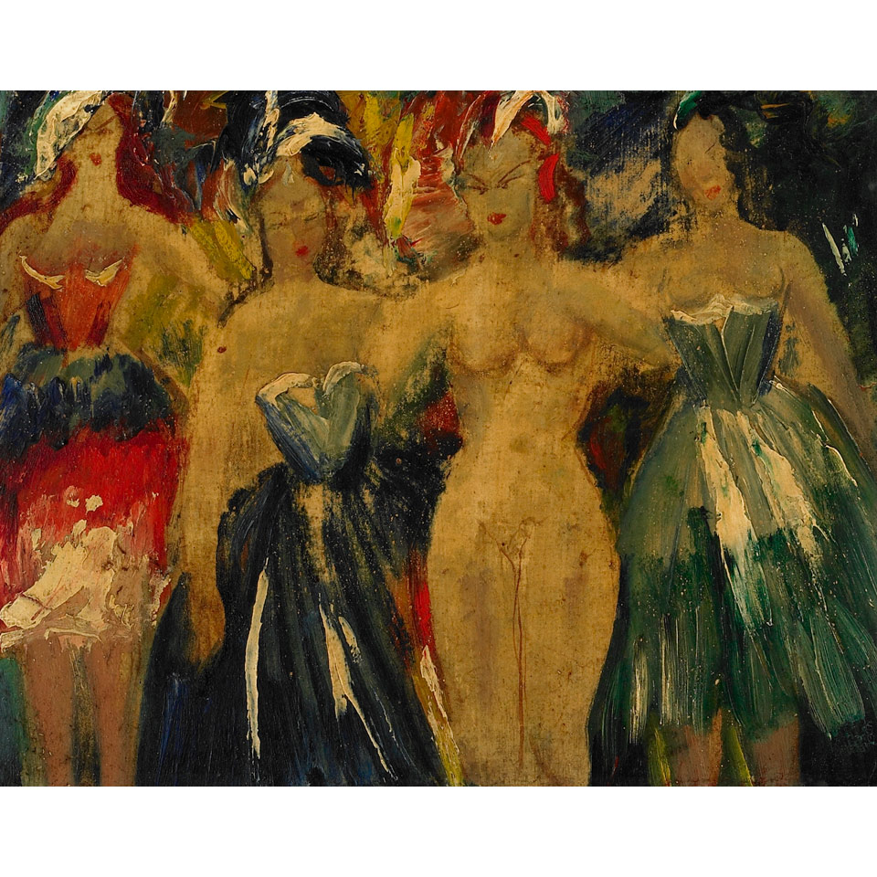 Appraisal: Janis Ferdinands Tidemanis - Latvian CAN CAN DANCERS Oil on