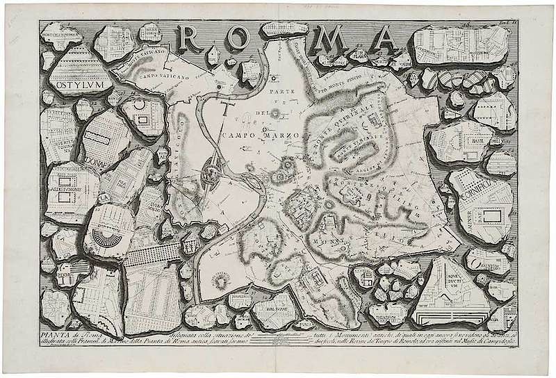 Appraisal: Giovanni Battista Piranesi Italian - Pianta di Roma a rare