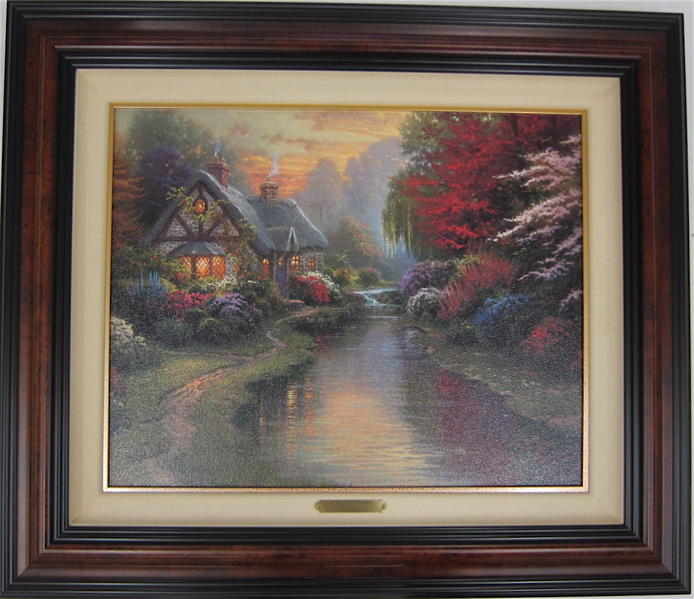 Appraisal: THOMAS KINKADE EMBELLISHED PRINT ON CANVAS American - Titled A