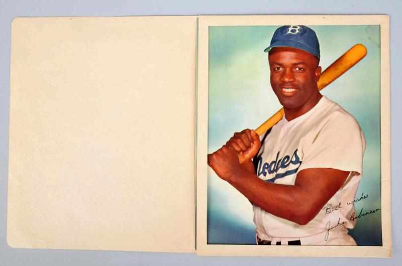 Appraisal: Mail Away Color Photograph of Jackie Robinson Includes original mailing