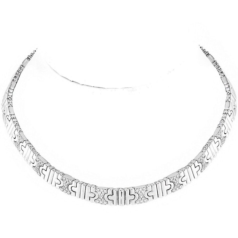 Appraisal: Bulgari Parentesi K Gold and Diamond Necklace Bulgari Parentesi Karat