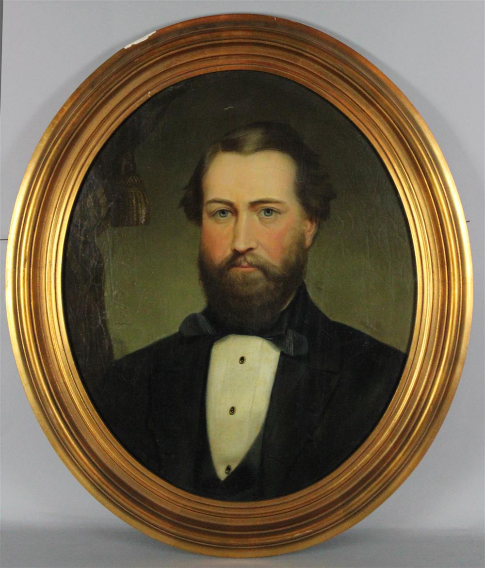 Appraisal: AMERICAN SCHOOL TH CENTURY PORTRAIT OF A GENTLEMAN Oil on