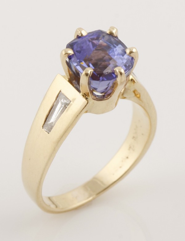 Appraisal: KY one mm x mm fine dark tanzanite two ct