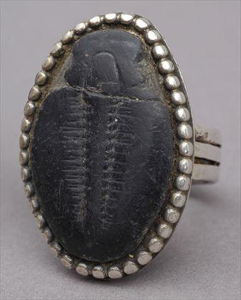 Appraisal: Silver and Trilobite Fossil Ring