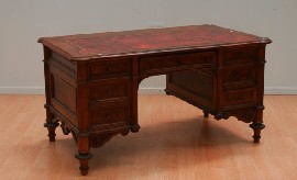 Appraisal: A late th century walnut and burl walnut gentleman's writing