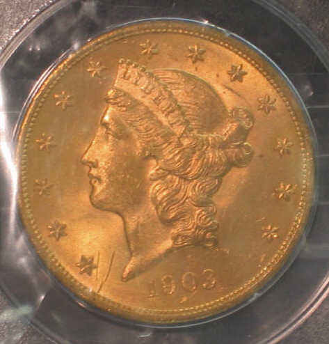 Appraisal: GOLD PCGS MS- Unbelievably under graded superb specimen virtually unblemished