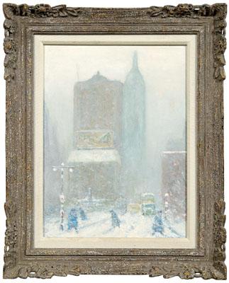 Appraisal: Johann Berthelsen painting New York - Madison Square in the