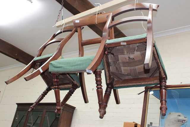 Appraisal: A SET OF FOUR VICTORIAN MAHOGANY BAR BACK DINING CHAIRS