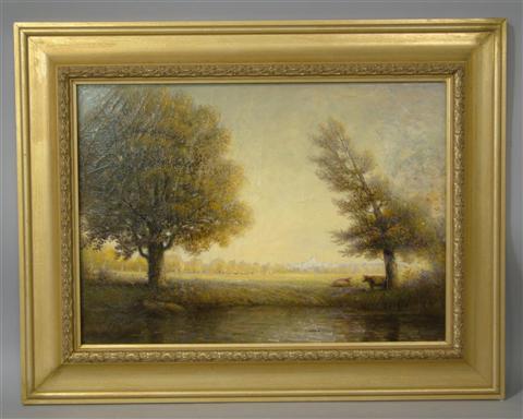 Appraisal: DWIGHT WILLIAMS AMERICAN - LANDSCAPE WITH CITY LANDSCAPE AND CAPITOL