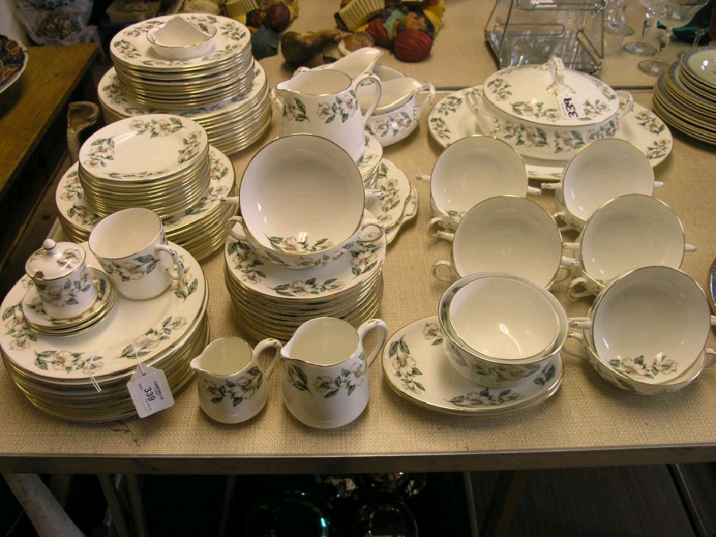 Appraisal: A Crown Staffordshire dinner service pieces for a twelve place